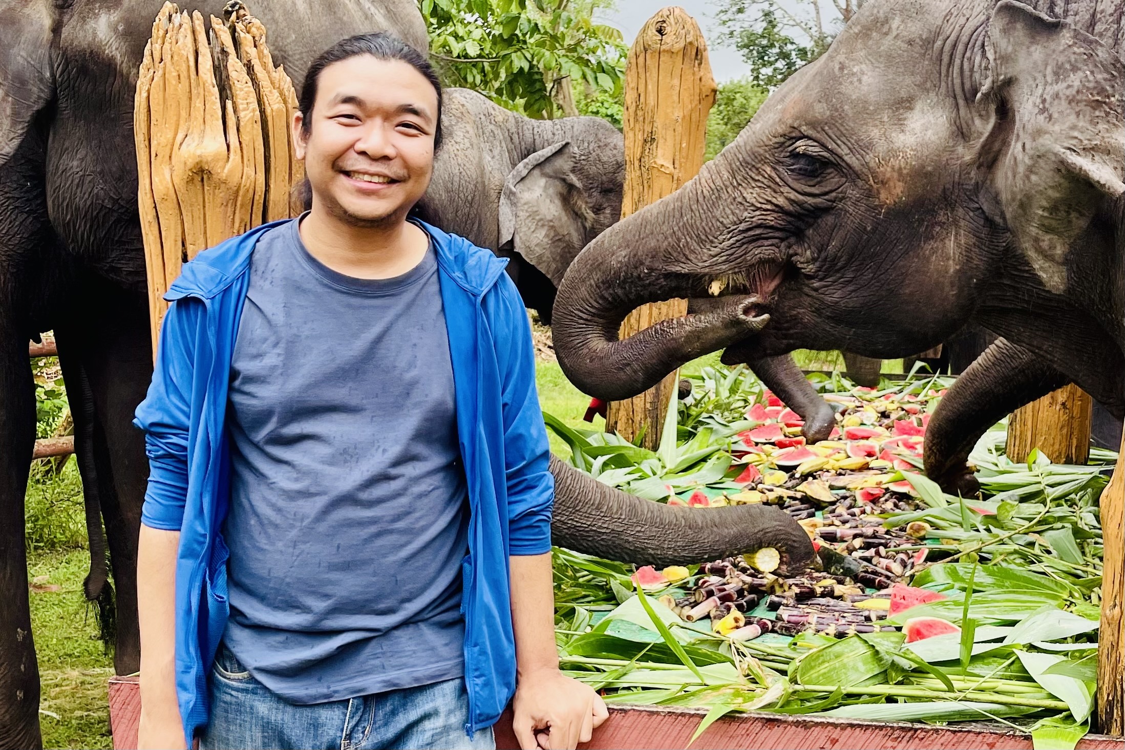 My girlfriend and I at Winga Baw Elephant Camp.